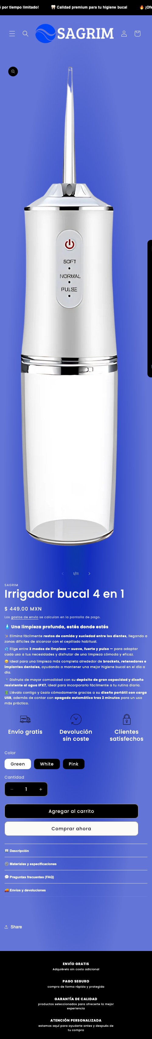 Ficha de producto actual